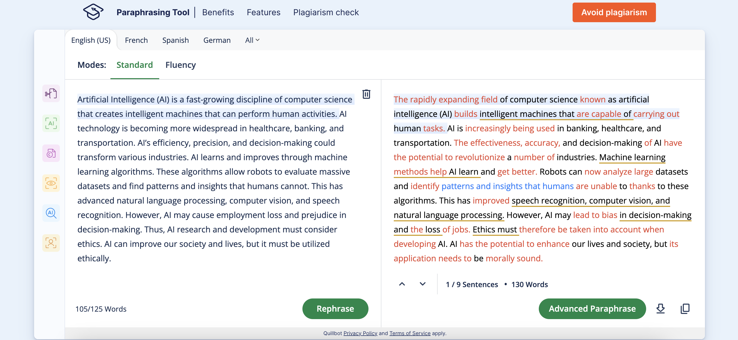 ai paraphrasing